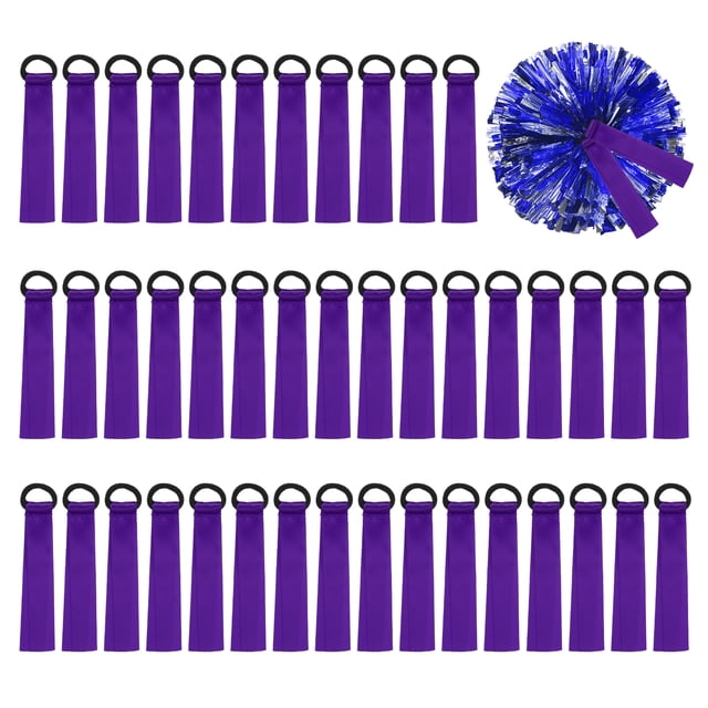 Uxcell 48 Pcs Etiquetas en blanco para pompones de animadoras color púrpura
