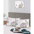 thumbnail image 4 of Easter Bunny Pillow Cases Standard Size Set of 2 - Microfiber Bed Throw Pillow Covers, Spring Flower Daisy Tulips Pastoral Butterfly Decorative Lumbar Pillow Cover with Envelope Closure 20"x26", 4 of 6