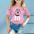thumbnail image 2 of Fshinging 2025 Summer Girls Tops Funny Cartoon Letter Print Short Sleeve Casual Child Tees Size 12-13 Years, 2 of 4