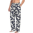 thumbnail image 2 of Uemuo Daisies Flowers Pattern Men's Wide Leg Palazzo Lounge Pants with Pockets Light Weight Loose Comfy Casual Pajama Pants-X-Large, 2 of 9