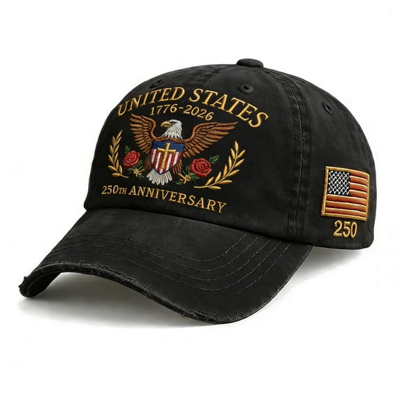 250th Anniversary Embroidered Hat,United States 1776–2026 Patriotic Baseball Cap, Unisex July 4th Freedom Commemorative Hat