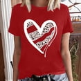 thumbnail image 3 of Women Love Heart Graphic Tees Shirt Short Sleeve Tops Tshirts Regular Fit Tunic Blouse Red S, 3 of 6