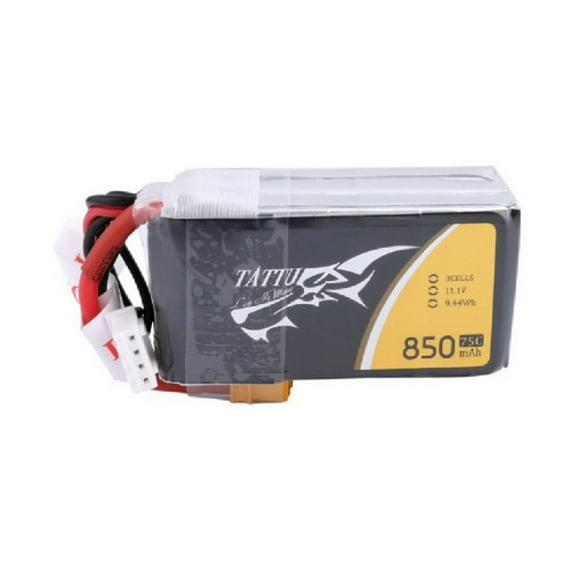 Tattu 11.1V 850mAh 75C 3S1P Li-Po Battery Pack with XT30 Plug for 150 & 180 Size Quadcopters