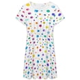 thumbnail image 3 of Watercolor Confetti White Background Dress Summer Street Style Dresses Female Short Sleeve Printed Sundress, 3 of 7