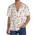 thumbnail image 3 of Xecao offers the Rose Flowers for Men's Casual Short-sleeved Shirt, a button-up collared shirt with a pocket, perfect for beach vacations and yacht travel in the X-Large size., 3 of 7