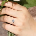 thumbnail image 5 of Gem Stone King 10K Rose Gold Lab Grown Diamond and Blue Sapphire Engagement Ring for Women | 0.77 Cttw | Round 6MM | Gemstone April Birthstone | Size 8, 5 of 6
