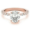 thumbnail image 3 of Solitaire Brilliance 2CT Oval Lab Grown Diamond Distance Pave Band Engagement Ring 18K Rose Gold, Ring Size 7.5, 3 of 5