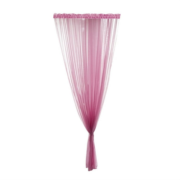 Follure Leaves Sheer Curtain Tulle Window Treatment Voile Drape Valance 1 Panel Fabric N