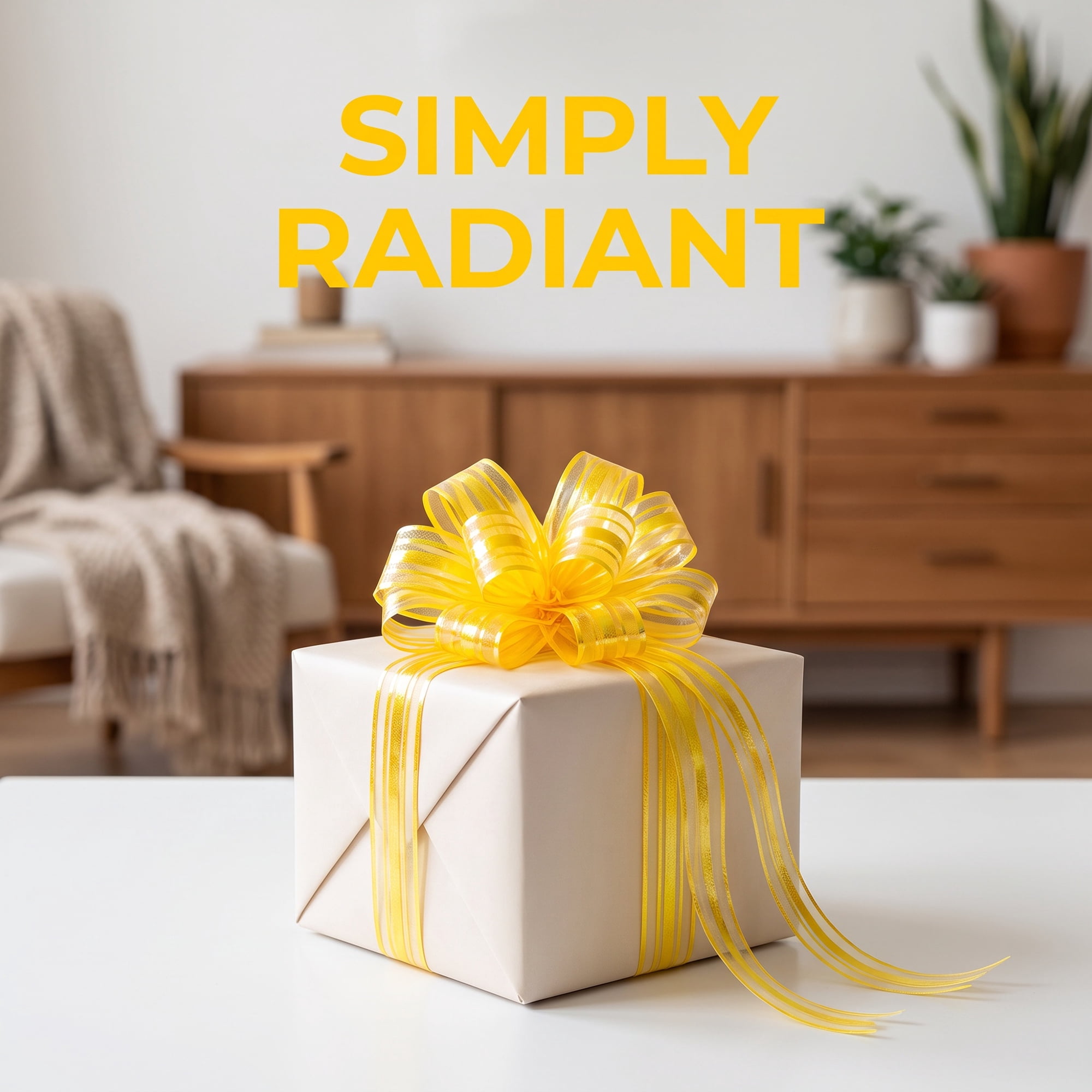 Unique Bargains Crush-Resistant Ribbon Bow for Birthday and Special Occasions Yellow