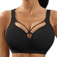 thumbnail image 2 of VONCOS Womens Wireless Bra Seamless Comfort Bralette Full Coverage Lift V-Neck Cutout Everyday T-Shirt Bra Black Nylon Spandex,Size XL, 2 of 9