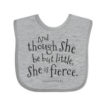 Inktastic Though She Be but Little Shakespeare Quote Boys or Girls Baby Bib