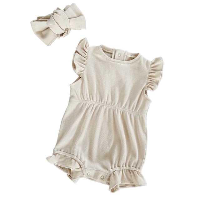 Combinaison Sans Manches pour Fille Vêtements d'Été 0 1 An