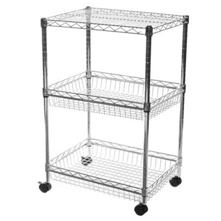 

18 Deep x 36 Wide x 80 High 3 Tier Mobile Basket Unit