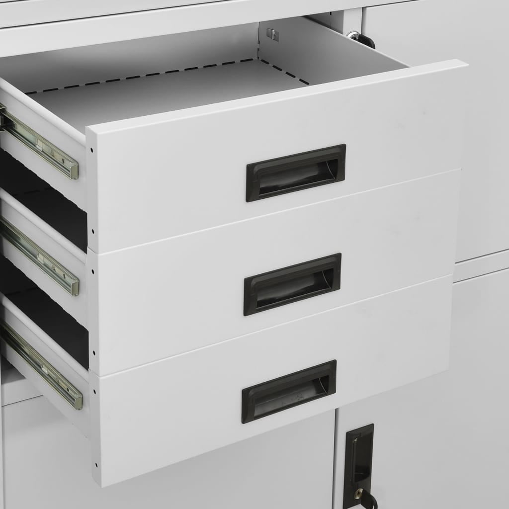 vidaXL Filing Cabinet Storage File Cabinet with Shelves for Living Room Steel