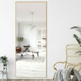 thumbnail image 4 of 28" x 71" Gold Modern Floor Mirror, 4 of 11