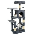 thumbnail image 1 of Costway 44" Tall Multi-level Cat Tree with Cushion Top Perch, 2-Entrance Large Cat Condo Dark Gray, 1 of 10