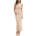 thumbnail image 2 of INSPIRE CHIC Two Piece Skirt Set for Women's Summer Lightweight Sleeveless Irregular Hem Split Top Maxi Skirt Set S Light Khaki, 2 of 6