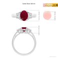 thumbnail image 5 of ANGARA Natural Three Stone Oval 1.25 ct Ruby and Half Moon Diamond Ring in 14K White Gold for Women (Size-8x6mm) | July Birthstone, Birthday, Anniversary, Jewelry Gift for Women | Natural Ruby Ring, 5 of 10
