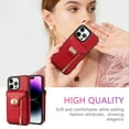 thumbnail image 2 of Crossbody Strap for iPhone 15 Pro Wallet Case with Card Holder, Flip PU Leather for iPhone 15 Pro Case Stand Zipper Purse Protective Phone Case for Women Girls - Red, 2 of 8