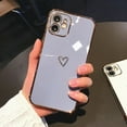 thumbnail image 3 of Bonita funda de TPU suave chapada en oro con forma de corazón para iPhone 16, 15, 11, 12, 13 Pro Max, 14, 16 Plus, X, Xs, Xr, 13 Mini, funda a prueba de golpes con airbag, 3 of 5