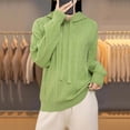 thumbnail image 2 of Fewfanhot Sweatshirt for Women Fashion Sweaters Loose Long Sleeve Pullover Knit Solid Color Drawstring Hooded, 2 of 6