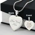 thumbnail image 4 of Live Laugh Love Engraved Heart Necklace Stainless Steel or 18k Yellow Gold Finish 18-22" Chain, 4 of 15
