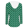 thumbnail image 5 of ABATAB Womens Fashion Polka Dots Eyelets Hoodie Sweatshirts Casual Button V Neck Long Sleeve Trendy Pullover Tops with Drawstring(Medium,Army Green), 5 of 5