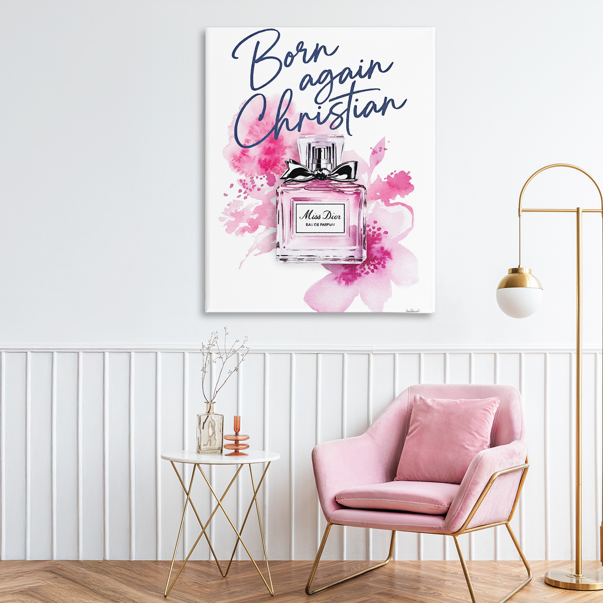 Born Again Christian with Fragrance Canvas Wall Art, design by Amanda Greenwood