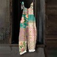 thumbnail image 7 of JULMCOMO Cotton Linen Jumpsuits for Women Floral Print Scoop Neck Loose Fit Overalls Tie Strap Sleeveless Casual Summer Overalls Army Green 2XL, 7 of 7