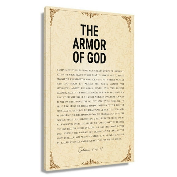 Canvas Wall Art The Armor of God Wall Art Ephesians 6 10-18 Bible Verse Posters For Home Framed 20x30 in