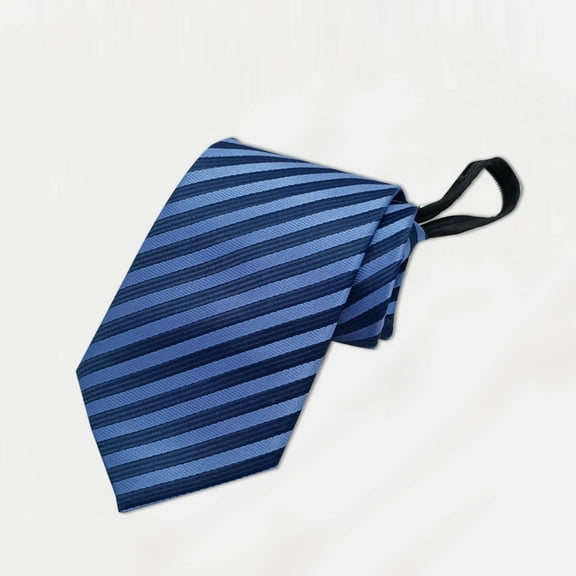 Elvqul Navy Tie for Men Formal Zipper Zipper Club Solid Party Necktie