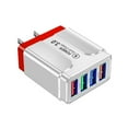 thumbnail image 2 of TOPRenddon 4 Port USB Wall Charger 3.1A Fast Charging | QC3.0 Multi Port Power Adapter | Compact Travel Charger for iPhone Samsung iPad | US Plug, 2 of 3