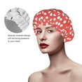 thumbnail image 4 of YFYANG Women's Double Waterproof Shower Cap, Classic Red Vintage Polka Dots Reusable Hair Cap for All Hair Styles and Head Sizes, 4 of 9