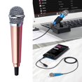 thumbnail image 1 of Micrófono de condensador de karaoke Hugo portátil para accesorios de conector de computadora de teléfono Oro Mini micrófono portátil, 1 of 10