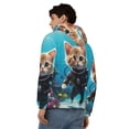 thumbnail image 4 of Goofa Underwater Diving Cat Pattern Mens Full-zip Hoodie, Zip-up Pullover Hooded Sweatshirt, Kangaroo Pocket Hoodie Ideal for Daily Wear, Travel, and Home-Large, 4 of 5