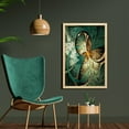thumbnail image 2 of Fractal Wall Art with Frame, Computer Art Featured Surreal Flowers Dreamy Imaginary Creative Concept, Printed Fabric Poster for Bathroom Living Room, 23" x 35", Jade Green Orange, by Ambesonne, 2 of 2