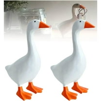 Minibee Desk Goose Ornament, 6.5" Funny Desktop Goose Key Holder, Resin Duck Statue Figurine for Home Office Decor