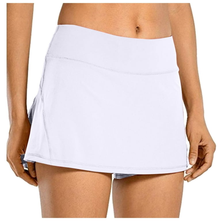 Women's Elastic High Waist Skirt Shorts Fashion Tennis Pants Fold