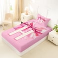 thumbnail image 4 of Erosebridal Letter H Monogrammed Twin Sheet Sets,Pink Girly Bowknot Princess Bedding For Bows Lover 3pcs, 4 of 6