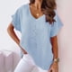 thumbnail image 3 of Camisetas de Cuello en V Mujeres Impresas Manga Corta Camiseta Casual, Ligera Y Básica de las Mujeres Camisetas Casuales, 3 of 4