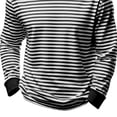 thumbnail image 4 of ZUKMRJPC Men's Casual Striped Shirts Long Sleeve Crewneck Basic T-Shirts Loose Fit Soft Comfort Spring Summer Work Athletic Tee Tops, 4 of 5