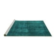 thumbnail image 2 of Ahgly Company Machine Washable Indoor Round Abstract Turquoise Blue Modern Area Rugs, 8' Round, 2 of 4