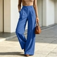 thumbnail image 6 of GUACER Womens Palazzo Pants Trendy High-Waisted with Belt Loops Pleated Wide Leg Trousers for Business Casual & Office, 6 of 6