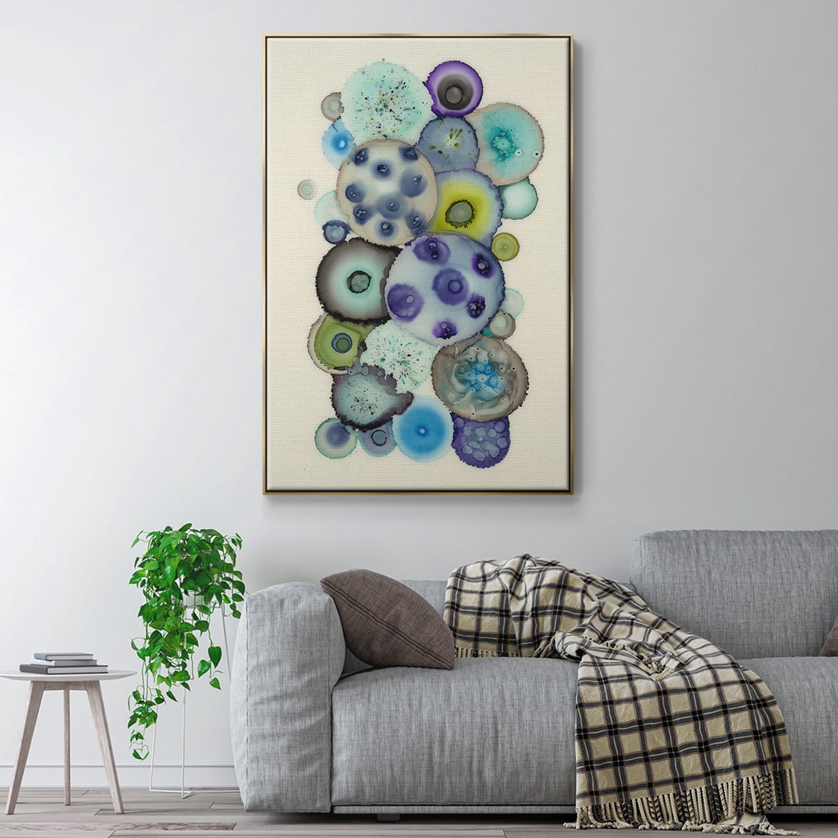 Geodes II Framed Premium Gallery Wrapped Canvas - Ready to Hang - 25 x 37 - Gold Floating Frame