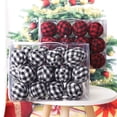 thumbnail image 6 of 24 Pcs 2.73inch Christmas Plaid Ball Ornaments Xmas Balls For Christmas Tree Decorations Home Festival Party Christmas Ball Decor(Red and Black), 6 of 7