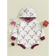 thumbnail image 2 of Wassery Newborn Baby Girls Christmas Romper Outfit Long Sleeve Elk Print Hoodie Bodysuits 3 6 9 12 18 Months Infant Girls Christmas Clothes Costume 0-18M, 2 of 9
