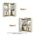 thumbnail image 3 of iSunirm Corner Closet System with Shelves, 56.5"W x 31.5"D Walk-in Closet Organizer System Garment Rack with 4 Hanging Rods, Space Saving, Ideal Closet Storage Unit, 3 of 6