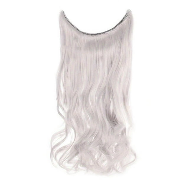 Extensions de Cheveux Synthétiques en Forme de V Longues Boucles Ondulées à Clipser