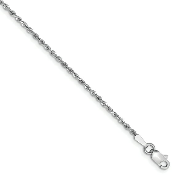 Primal Gold 10 Karat White Gold 1.5mm Diamond-cut Rope Chain
