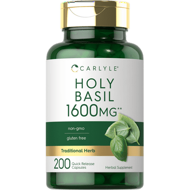 Holy Basil Extract 1600mg | 200 Capsules | Herbal Supplement for Men and Women | by Carlyle